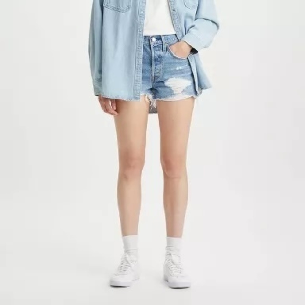 NWT Levi's 501 High Rise Denim Jean Shorts Quiet Riot 33